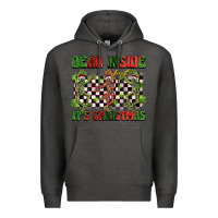 Charcoal Heather dead inside but it's christmas dancing skeletons Premium Hoodie - BarkalooDesign
