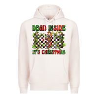 Pale Pink dead inside but it's christmas dancing skeletons Premium Hoodie - BarkalooDesign