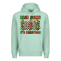 Seafoam dead inside but it's christmas dancing skeletons Premium Hoodie - BarkalooDesign