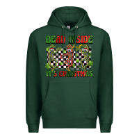 Sports Green dead inside but it's christmas dancing skeletons Premium Hoodie - BarkalooDesign