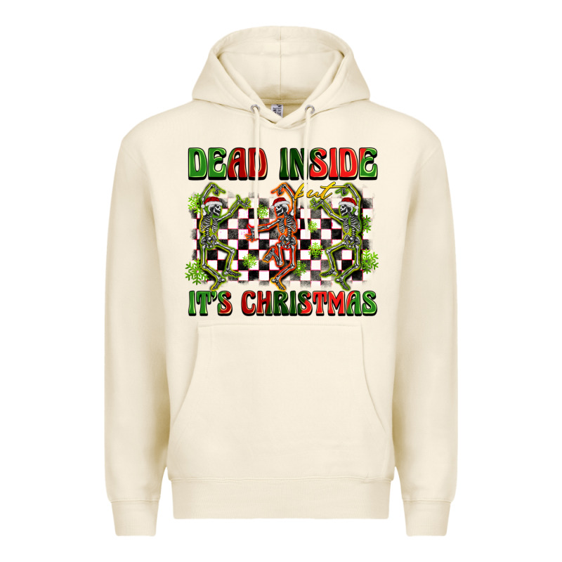 Dead Inside But It's Christmas Dancing Skeletons Premium Hoodie by BarkalooDesign | Teevron
