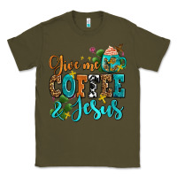 Army Green gıve me coffee and jesus Classic Tee - AdoDesignShop