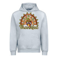 Heather Grey Turkey rainbow thankful thanksgiving Urban Hoodie - NancyCooperArtShop