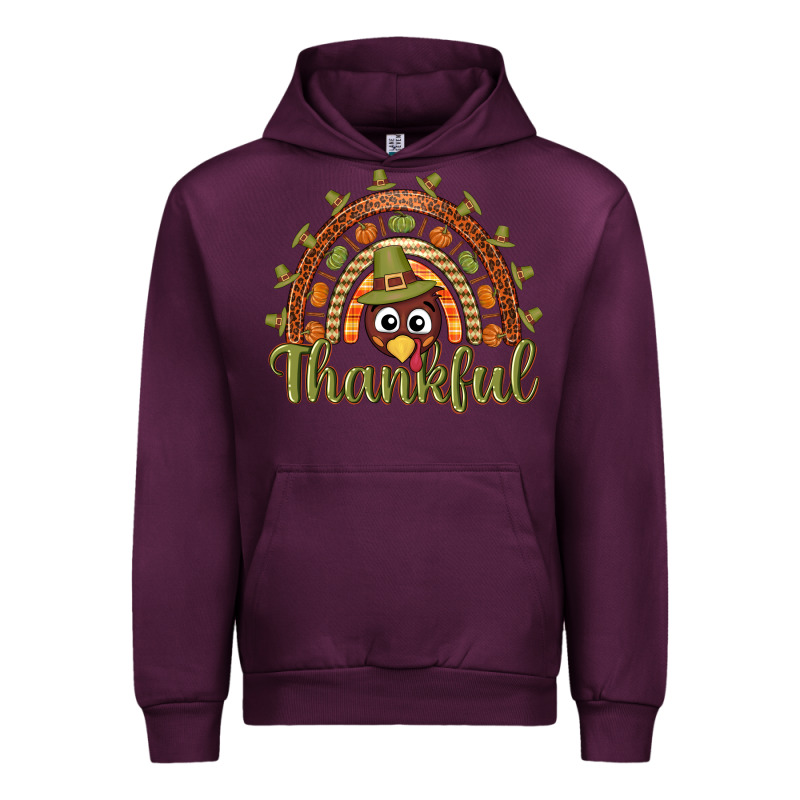 Turkey Rainbow Thankful Thanksgiving Urban Hoodie by NancyCooperArtShop | Teevron
