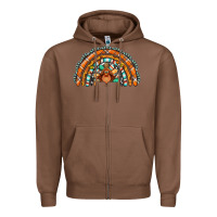 Chestnut turquoise thanksgiving turkey rainbow Zipper Hoodie - Jasminsmagicworld
