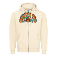 Sandshell turquoise thanksgiving turkey rainbow Zipper Hoodie - Jasminsmagicworld
