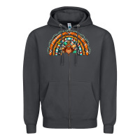 Smoke turquoise thanksgiving turkey rainbow Zipper Hoodie - Jasminsmagicworld