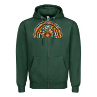 Sports Green turquoise thanksgiving turkey rainbow Zipper Hoodie - Jasminsmagicworld