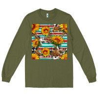 Army Green serape leopard seamless pattern Long Sleeve Tee - BundleAndBundleShop