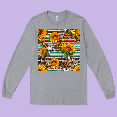 Serape Leopard Seamless Pattern Long Sleeve Tee Designed By Bundleandbundleshop