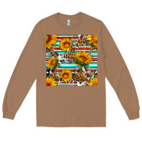 Toasted Coconut serape leopard seamless pattern Long Sleeve Tee - BundleAndBundleShop
