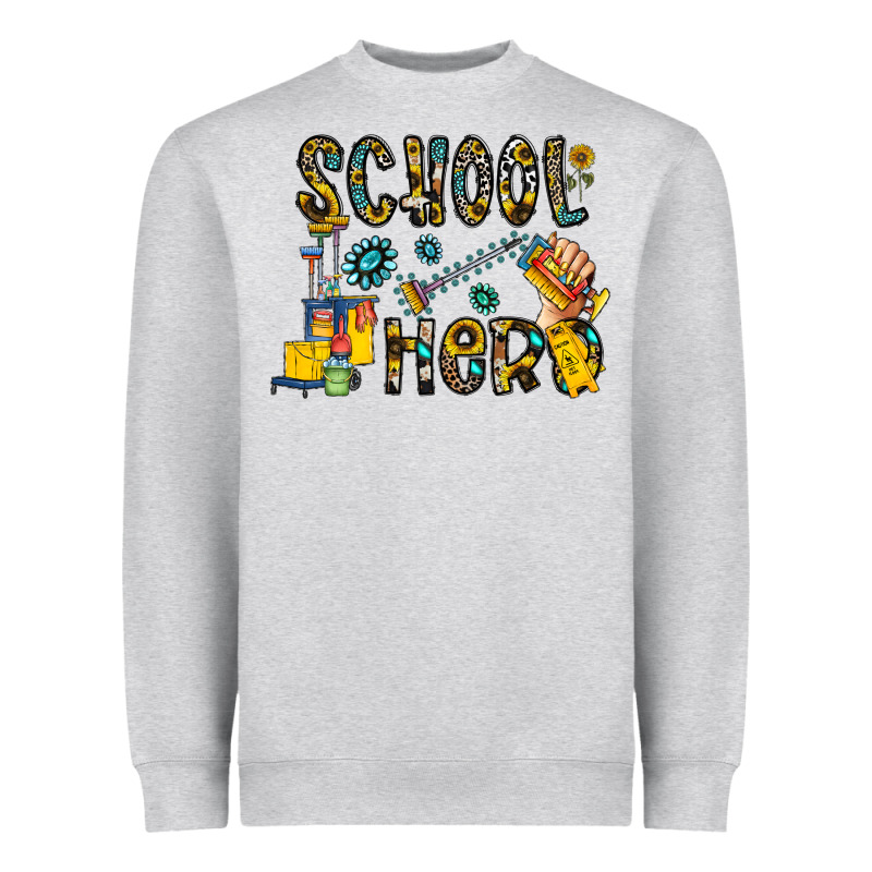 School Hero Heavyweight Sweatshirt by CowhideDigitalArt | Teevron