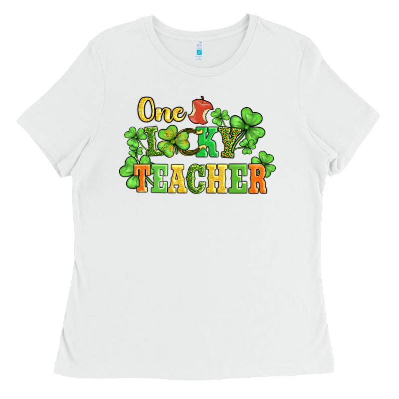 One Lucky Teacher Ladies Tee by AdoDesignShop | Teevron