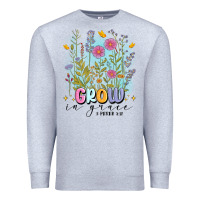 Heather Grey grow in grace Premium Sweatshirt - MaliasSmallBusiness