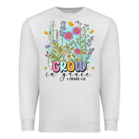 Oatmeal Heather grow in grace Premium Sweatshirt - MaliasSmallBusiness