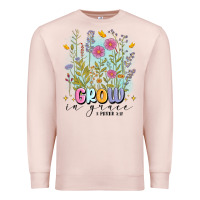Pale Pink grow in grace Premium Sweatshirt - MaliasSmallBusiness