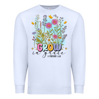 White grow in grace Premium Sweatshirt - MaliasSmallBusiness