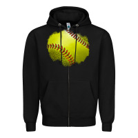 Black leopard softball patch Zipper Hoodie - Jasminsmagicworld