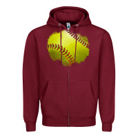 Burgundy leopard softball patch Zipper Hoodie - Jasminsmagicworld