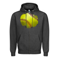 Charcoal Heather leopard softball patch Zipper Hoodie - Jasminsmagicworld