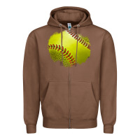 Chestnut leopard softball patch Zipper Hoodie - Jasminsmagicworld