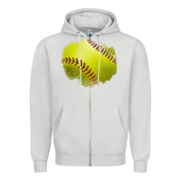 Dove Grey leopard softball patch Zipper Hoodie - Jasminsmagicworld