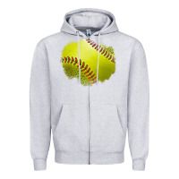 Heather Grey leopard softball patch Zipper Hoodie - Jasminsmagicworld
