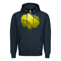Navy leopard softball patch Zipper Hoodie - Jasminsmagicworld