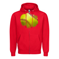 Red leopard softball patch Zipper Hoodie - Jasminsmagicworld