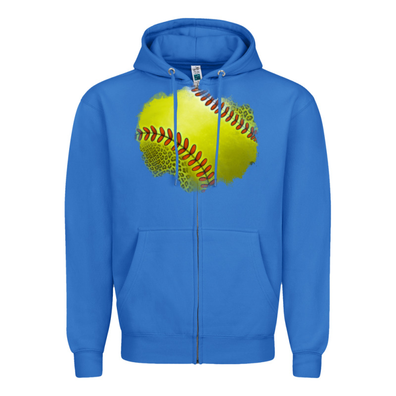 Leopard Softball Patch Zipper Hoodie by Jasminsmagicworld | Teevron