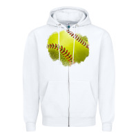 White leopard softball patch Zipper Hoodie - Jasminsmagicworld
