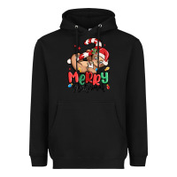 Black merry slothmas Heavyweight Hoodie - MaliasSmallBusiness