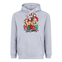 Heather Grey merry slothmas Heavyweight Hoodie - MaliasSmallBusiness