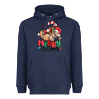 Navy merry slothmas Heavyweight Hoodie - MaliasSmallBusiness