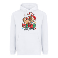 White merry slothmas Heavyweight Hoodie - MaliasSmallBusiness