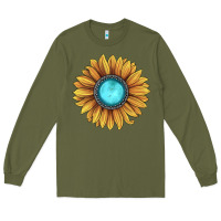 Army Green sunflower gemstone Long Sleeve Tee - JahusDesignShop