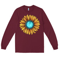 Burgundy sunflower gemstone Long Sleeve Tee - JahusDesignShop