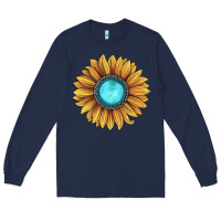 Navy sunflower gemstone Long Sleeve Tee - JahusDesignShop