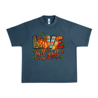 Midnight Navy love fall  yall Urban Heavy Tee - AdoDesignShop