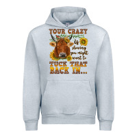 Heather Grey Your crazy is showing Urban Hoodie - NancyCooperArtShop
