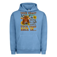 Pigment Pebble Blue Your crazy is showing Urban Hoodie - NancyCooperArtShop