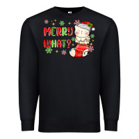 Black merry what christmas cat Premium Sweatshirt - MaliasSmallBusiness