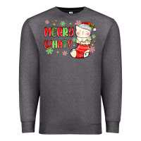 Charcoal Heather merry what christmas cat Premium Sweatshirt - MaliasSmallBusiness