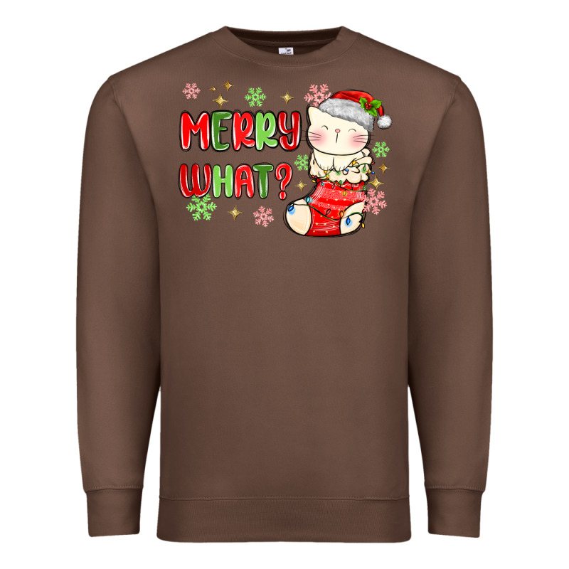 Merry What Christmas Cat Premium Sweatshirt by MaliasSmallBusiness | Teevron
