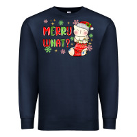 Navy merry what christmas cat Premium Sweatshirt - MaliasSmallBusiness