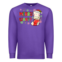 Purple merry what christmas cat Premium Sweatshirt - MaliasSmallBusiness