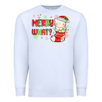 White merry what christmas cat Premium Sweatshirt - MaliasSmallBusiness