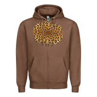 Chestnut leopard patch Zipper Hoodie - Jasminsmagicworld