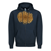 Navy leopard patch Zipper Hoodie - Jasminsmagicworld