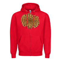 Red leopard patch Zipper Hoodie - Jasminsmagicworld